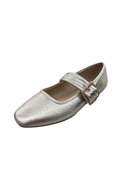 WOMENS BUCKLE SQUARE TOE FLAT SPARROW-S