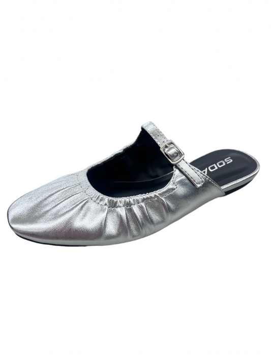 WOMENS SLIDE METALLIC FLAT DEMURE-S